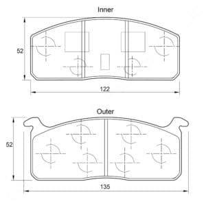 KBC Brake Pads (front) for Toyota ,Hi- Lux
