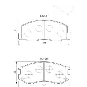 KBC Brake Pads (front) for Toyota Condor,Toyota Venture