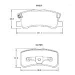 KBC Brake Pads (Rear) for Citroen, Jeep, Mitsubishi, Peugeot