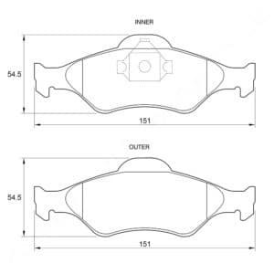 KBC Brake Pads (front) for, Fordka