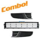 VW Polo Vivo 1 Bumper Grilles SET (Chrome without Hole) 15/18