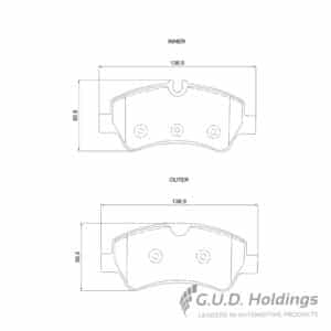 KBC Brake Pads (Rear) for Ford Tourneo, Transit