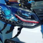 VW Polo 6 Headlight GTI With Red Line Style (Halogen) Chrome SET 2010+