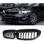 BMW G20 3 Series Single Slat Kidney Grilles Gloss Black 19+