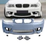 BMW E1 / E82 / E87 / E88 1M Style Front Bumper With Fogs and Grilles 04-12 - Image 2