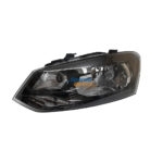 VW Polo 6 Hatchback / Sedan Single Beam Headlight With Motor Black Left 10-16