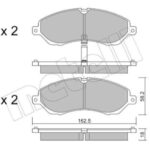 Metelli Brake Pad Set - front 162x58x18 - 22-1007-0