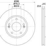 Stone Brake Disc Front - Vented 280x23/44.5 - BR14170