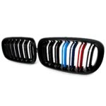 BMW F15 X5 Dual Slat Kidney Grille Gloss Black With Stripes 15-18