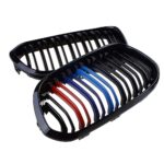BMW F20 1 Series Kidney Grille Set Double Slat Gloss Black with Stripes LCI 15-18