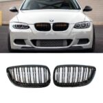 BMW E92 Pre-LCI Dual Slat Gloss Black Kidney Grilles 05-09 - Image 2