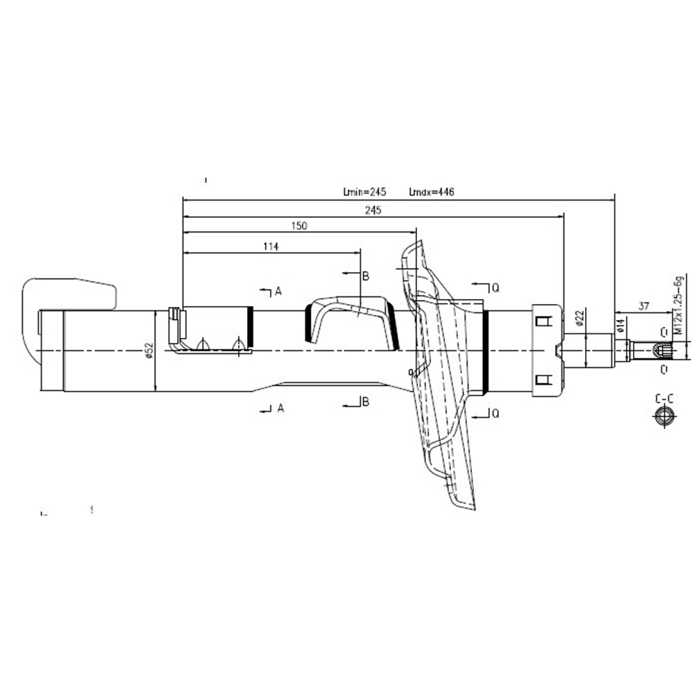 ARGLT12FS001 Alfa Romeo GiulIetta Front Shock Right 12+ - Image 1