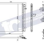 Ford Ranger 4 2.5/2.2D/3.2D Condenser (2 Stud) (554x597x20) 17-23